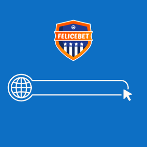 FeliceBet logó földgömb és kurzorral, amely kattintási műveletet jelöl.